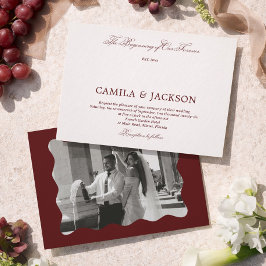 Convite Casamento Burgundy de Antiga Fortuna Vitoriana