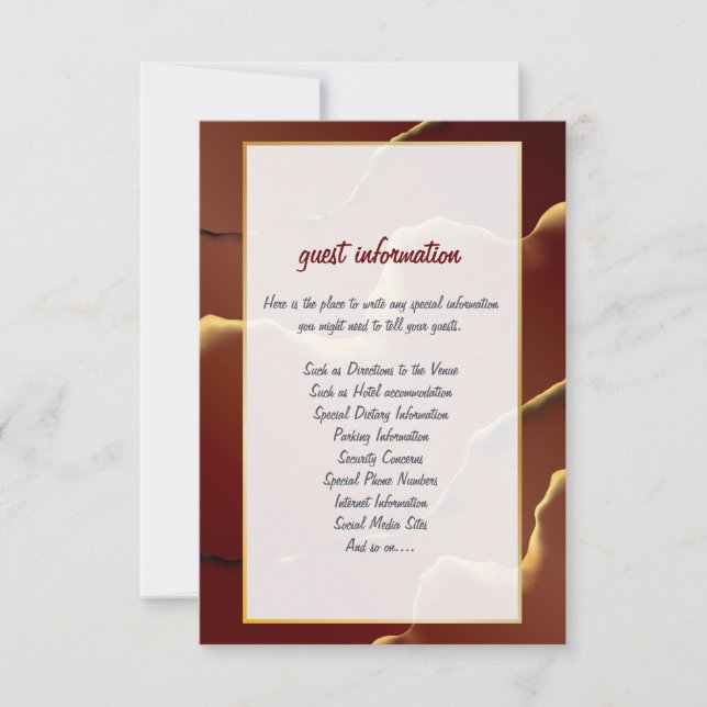 Convite Casamento 🤵 Burgundy Dourado Elegant Inky Abstrat (Frente)