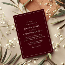 Casamento Burgundy & Marfim Formal Elegante