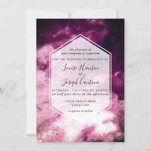 Convite Casamento Burgundy Watercolor