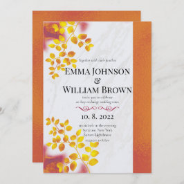 Convite Casamento Burnt Orange e Burgundy