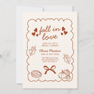 Convite casamento caindo de amores doodle outono