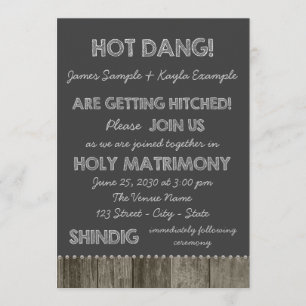 Convite Casamento Caipira com Quadro Negro de Madeira de C