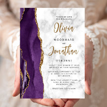 Casamento Caligrafia Ágata Mármore Dourado Roxo