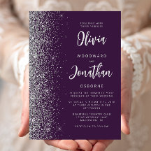 Casamento Caligrafia Glitter Prata Roxo