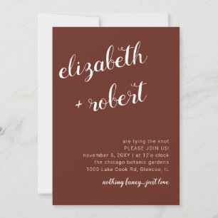 Convite Casamento Caligrafia Script Minimalista Boho Terro