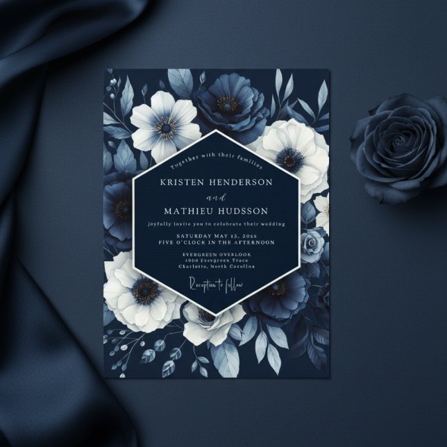Convite Casamento Capricho Flor de Índigo (Criador carregado)