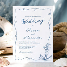 Casamento Caprichoso Âncora Náutica Desenhada à Mã
