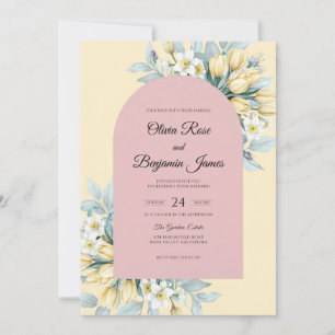 Convite Casamento Caprichoso Borboleta Amarela