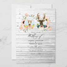 Casamento caprichoso de cervos na floresta rústica
