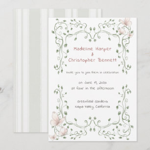 Convite Casamento Caprichoso de Jardim com Verde