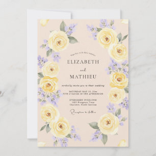 Convite Casamento Caprichoso de Primavera com Tons de Amar