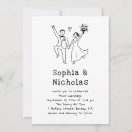 Convite Casamento Caprichoso e Excêntrico | Desenho à Mão