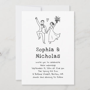 Convite Casamento Caprichoso e Excêntrico Desenho à Mão