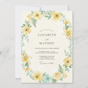 Convite Casamento Caprichoso Flor de Amarelo