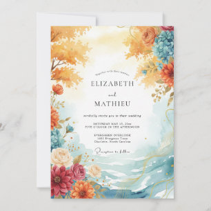Convite Casamento Caprichoso Flor de Âmbar