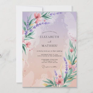 Convite Casamento Caprichoso Flor de Lavanda