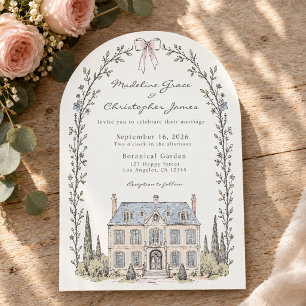 Convite Casamento Caprichoso Floral no Jardim do Castelo F
