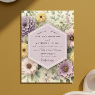 Convite Casamento Caprichoso Floral Rosa