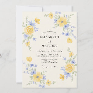 Convite Casamento Caprichoso no Prado Amarelo Manteiga