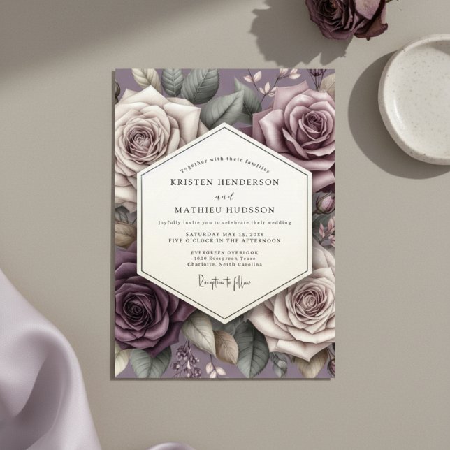 Convite Casamento Caprichoso Rosa Malva (Criador carregado)