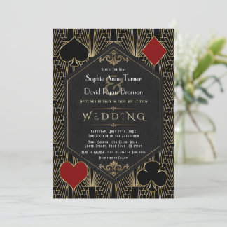 Convite Casamento Casino Vegas Roaring 20s Gatsby Art Deco