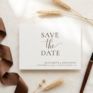 Convite Casamento Castanho Escuro Minimalista Salve O Cart
