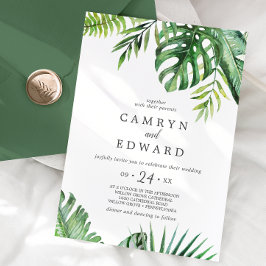 Convite Casamento Casual com Palmeira Tropical Selvagem