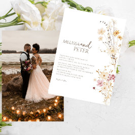 Convite Casamento Casual de Boho Wildflower Elegante
