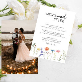 Convite Casamento Casual de Boho Wildflower Elegante