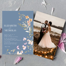 Convite Casamento Casual de Boho Wildflower Elegante