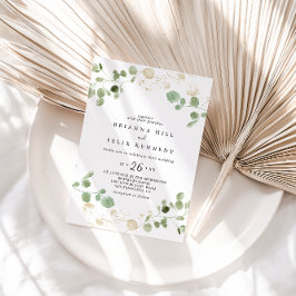 Convite Casamento Casual de Confetti Eucalyptus Foliage Do