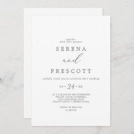 Convite Casamento Casual de Delicate Silver Calliografia