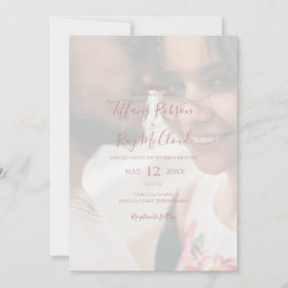 Convite Casamento Casual de Foto Dourada e Elegante Simple