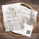 Convite Casamento Casual do Código QR do Script de Fotogra<br><div class="desc">Surpreenda seus entes queridos com este convite elegante e romântico,  com duas fotografias desbotadas,  texto personalizado e código QR de sua escolha. Adicione facilmente seus próprios detalhes clicando na opção "personalizar".</div>