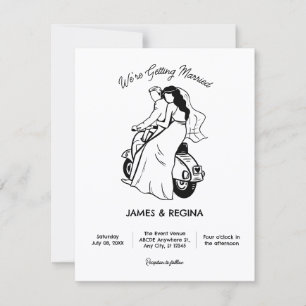 Convite Casamento casual do Minimalismo Divertido