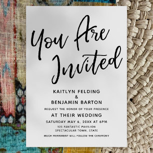 Convite Casamento Casual Moderno com "Você é Convidado"