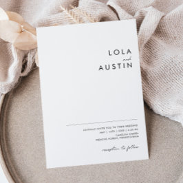 Convite Casamento Casual Moderno Minimalista