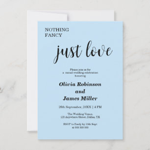 Convite Casamento Casual Nada Chique Apenas Amor Azul Céu