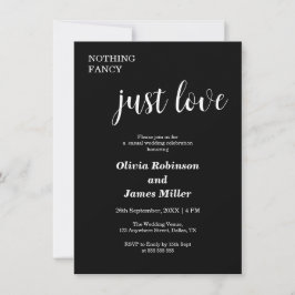 Convite Casamento Casual Preto Nada Chique Apenas Amor