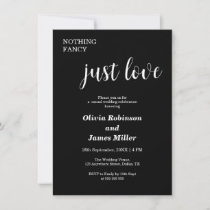 Convite Casamento Casual Preto Nada Chique Apenas Amor