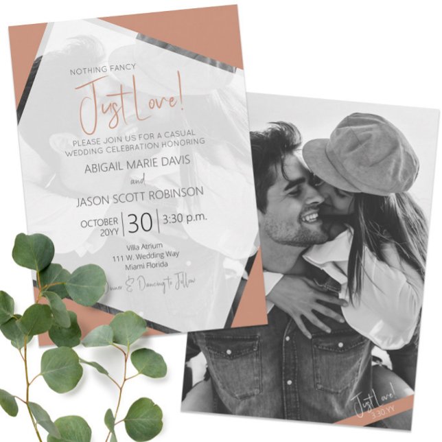 Convite 📸 ✨ Casamento Casual Terra Cotta Minimalista Mode (📸✨Modern Minimalist Terra Cotta Casual Wedding Invitation
)