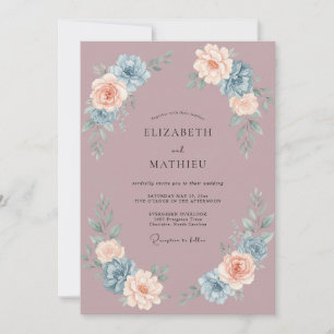 Convite Casamento Cativante de Mauve na Natureza