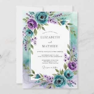 Convite Casamento Cativante de Primavera em Tons de Verde