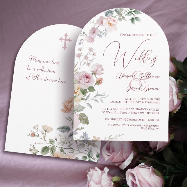 Convite Casamento Católico Arco de Rosas (Criador carregado)
