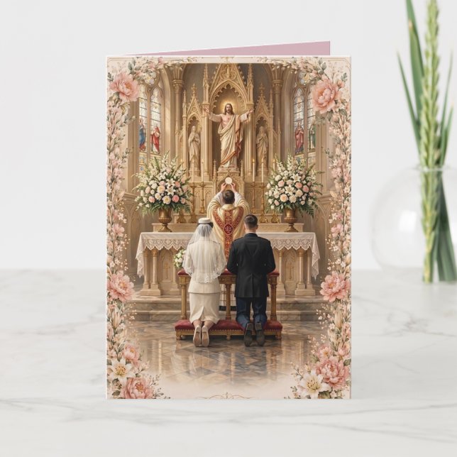 Convite Casamento Católico da Sagrada Eucaristia (Frente)