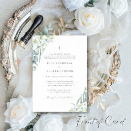 Convite Casamento Católico das Flores Brancas e do Elegant