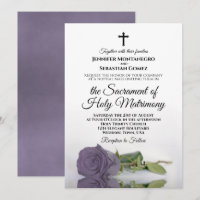 Casamento Católico Elegante Dusty Rosa Roxo Modern