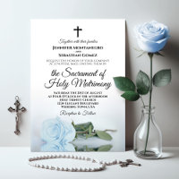 Casamento Católico Moderno de Rosa Azul Elegante