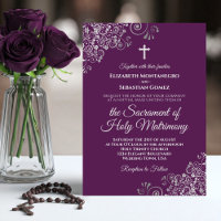 Casamento Católico Moderno Roxo Ameixa e Prata Chi